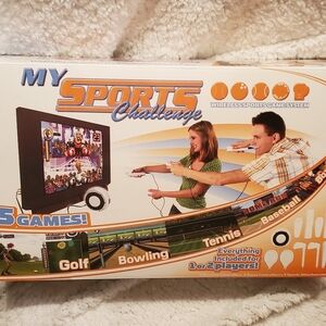 My Sports Challenge Wireless Sports Game System Five Games Set for 2 Players Y2k
